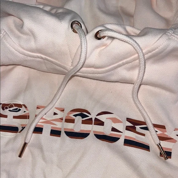 Aztec Patterned Hooey Hoodie in Cream and Pink - Picture 4 of 5